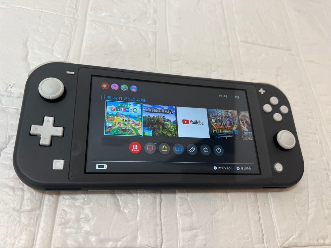 1.Nintendo Switchライト 本体 動作確認済み　グレー
