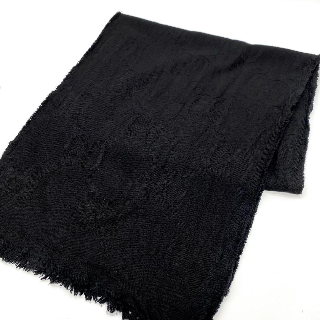 【美品】GUCCI マフラー 近年モデル GG柄 ブラック