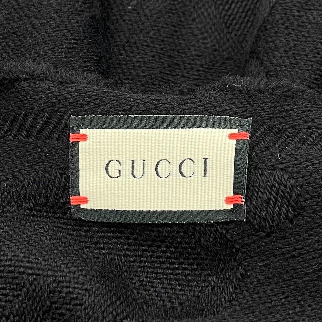 【美品】GUCCI マフラー 近年モデル GG柄 ブラック