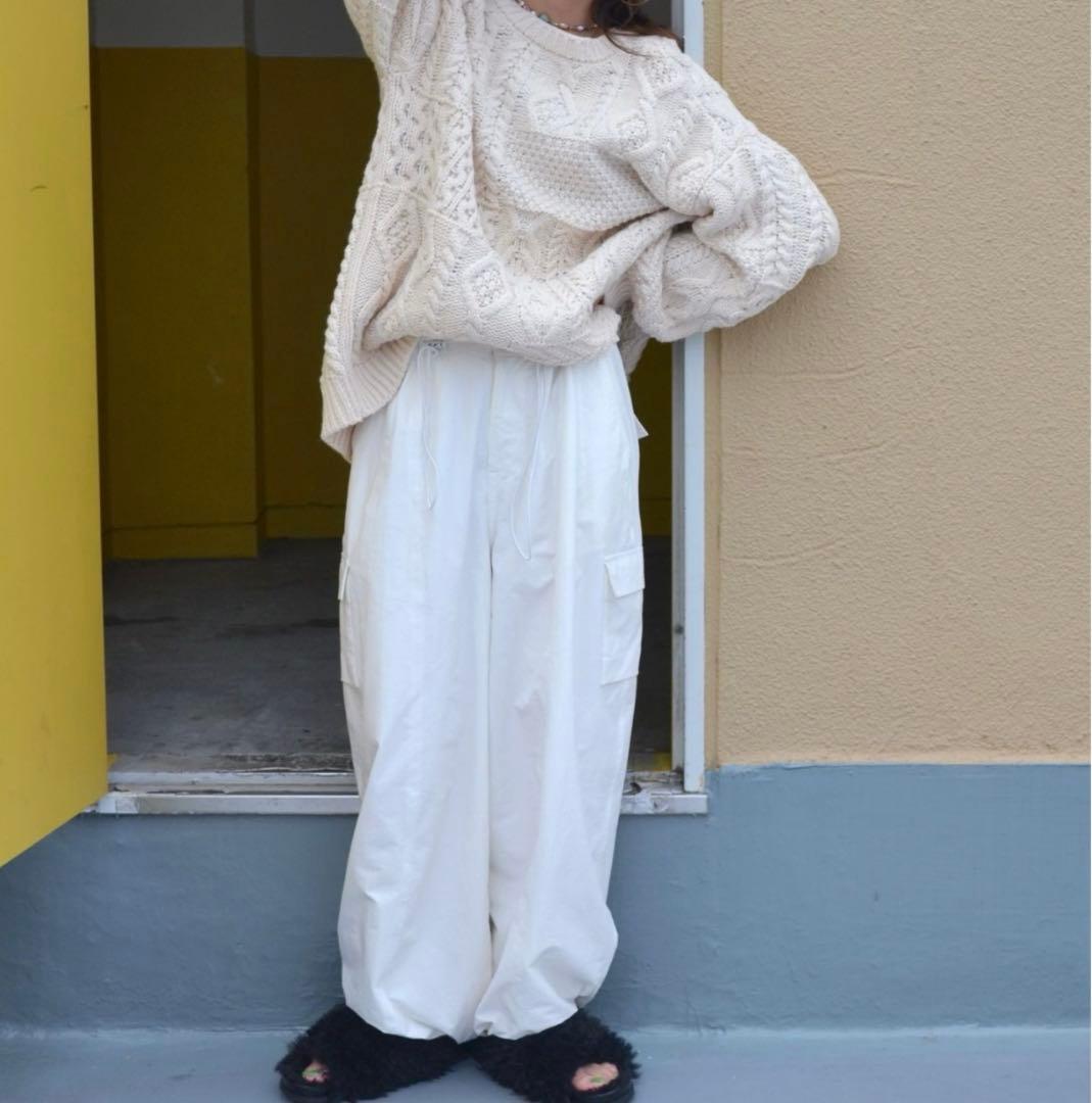 UNGRID／アングリッド ナイロン混ミリタリーカーゴパンツ(タグ付き試着のみ)