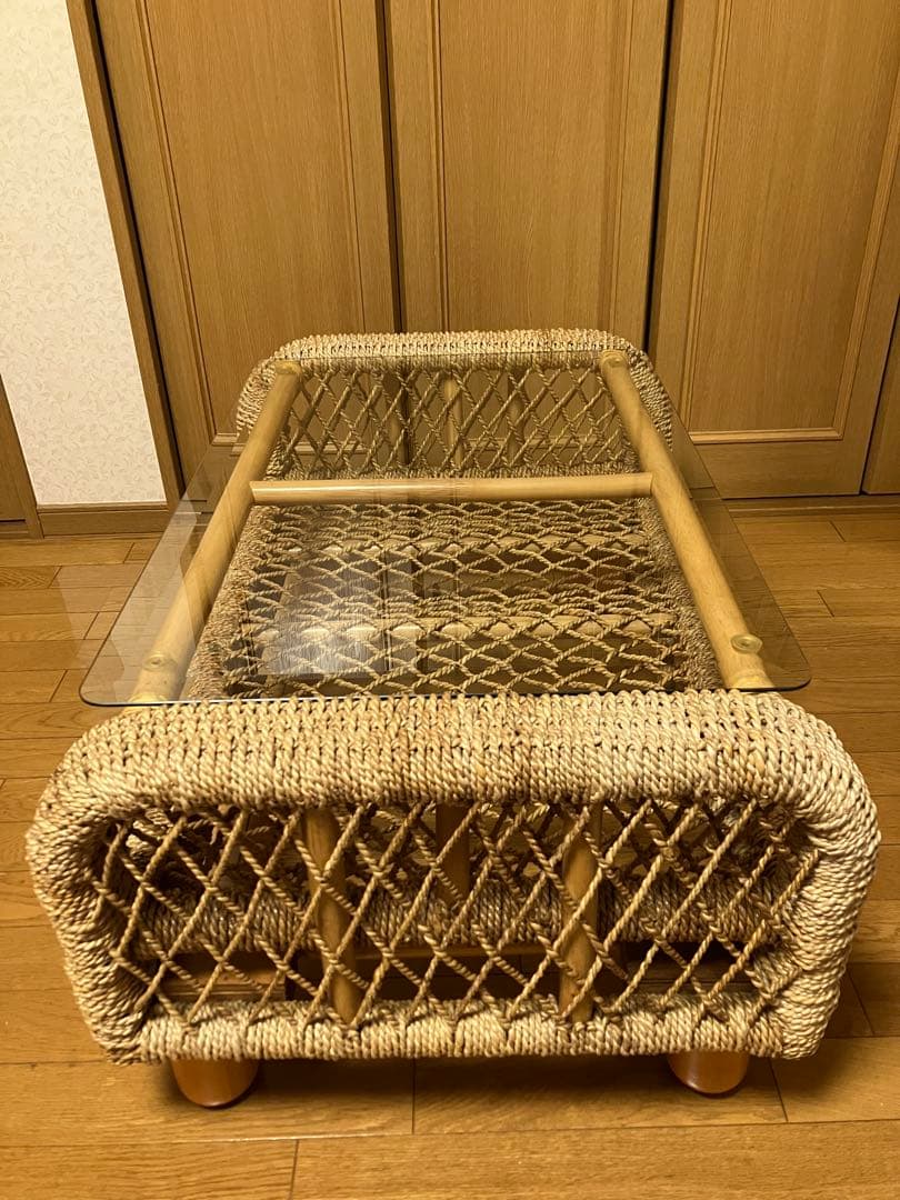 【ttm】アジアン家具　センターテーブル　ガラステーブル【関西一部地域限定