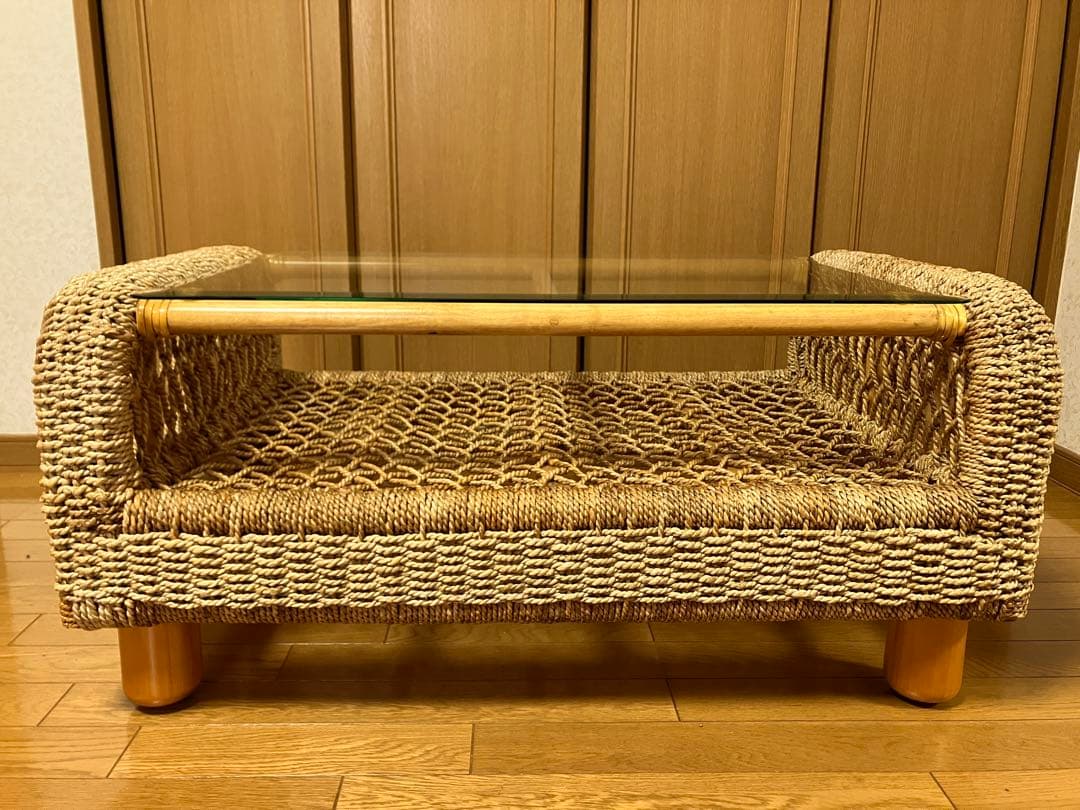 【ttm】アジアン家具　センターテーブル　ガラステーブル【関西一部地域限定