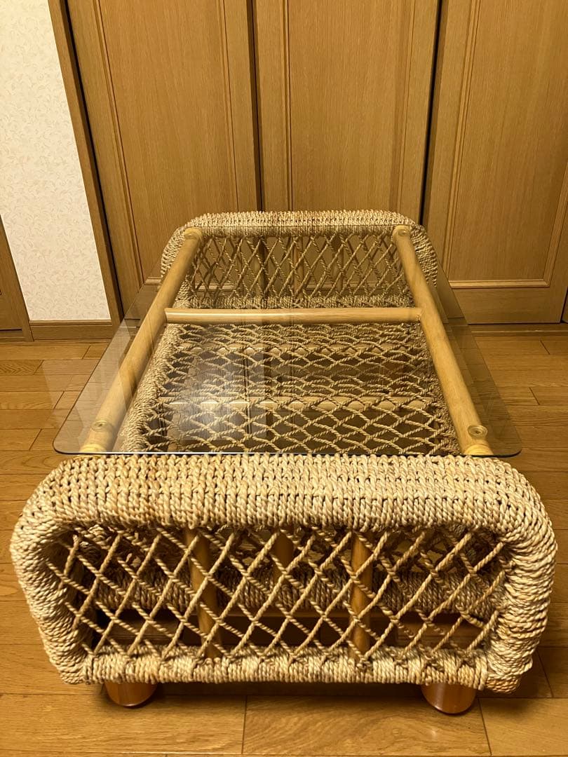 【ttm】アジアン家具　センターテーブル　ガラステーブル【関西一部地域限定