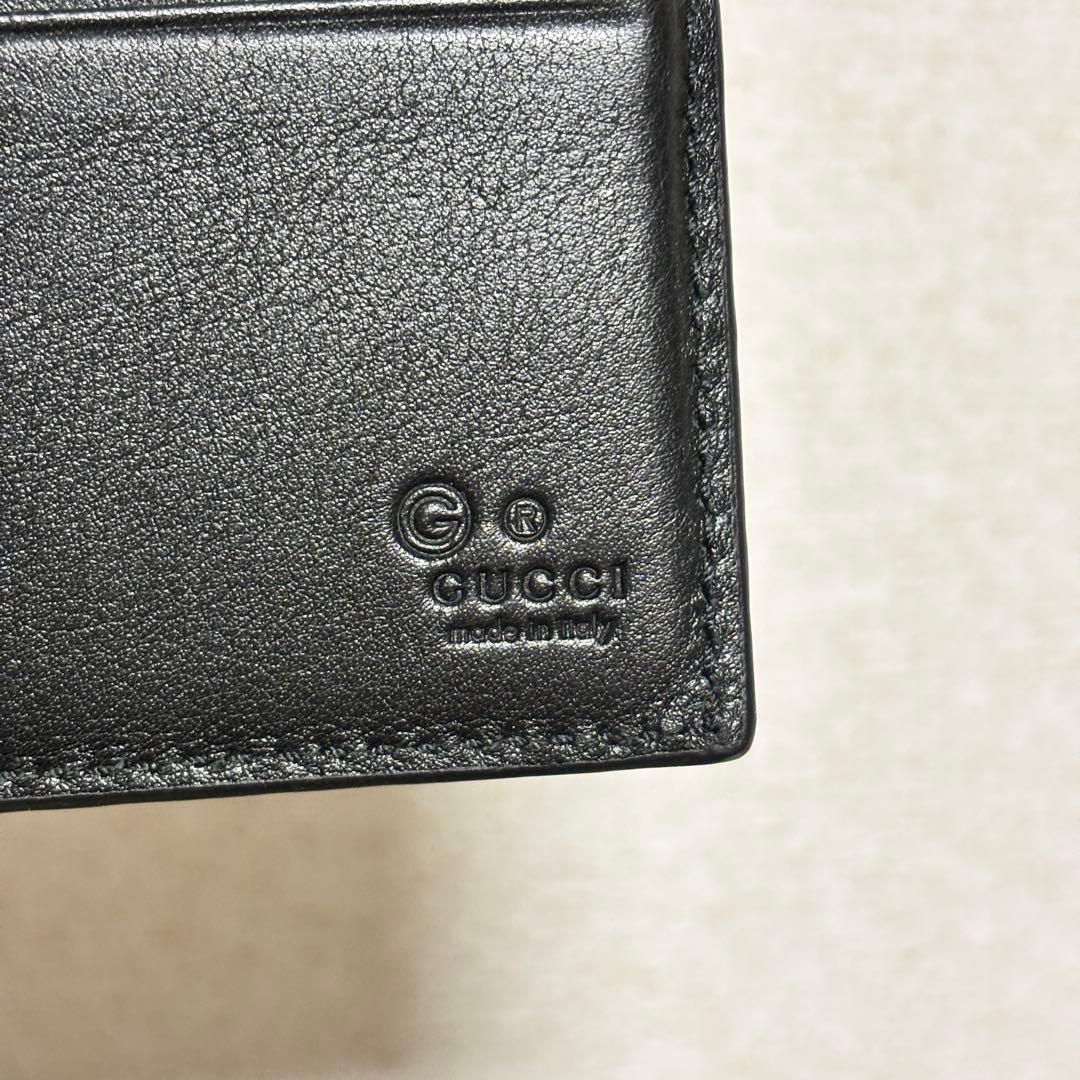 「乱れ桜商事様 」gucci ブラックレザー GGパターン マネークリップ