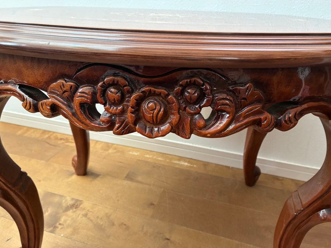 希少品　アンティーク　ロココ調様式　象嵌　イタリア製　テーブル