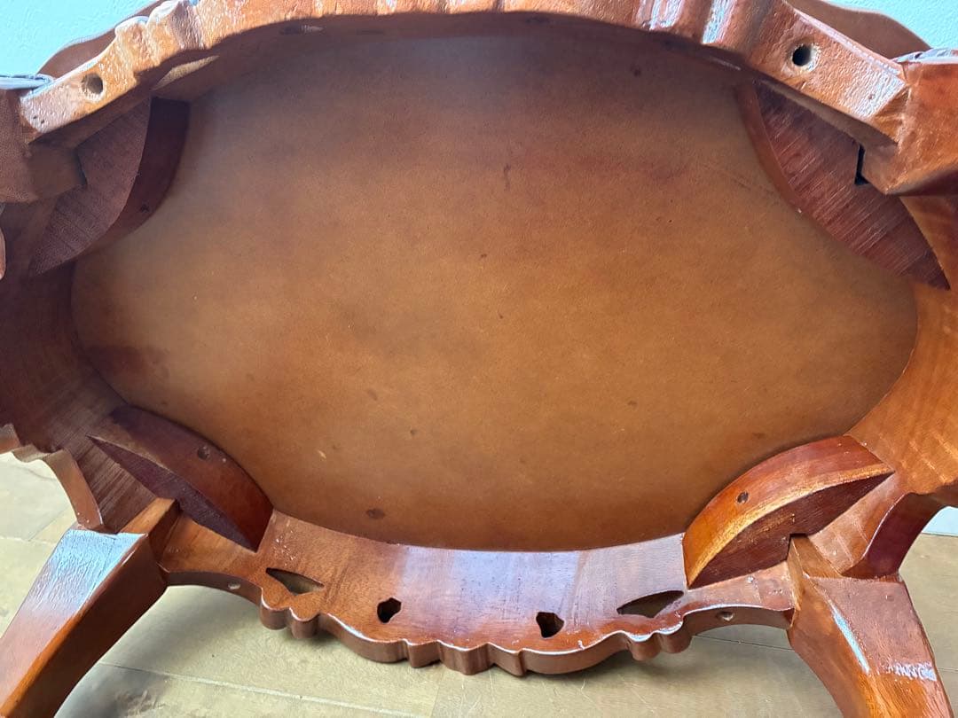 希少品　アンティーク　ロココ調様式　象嵌　イタリア製　テーブル