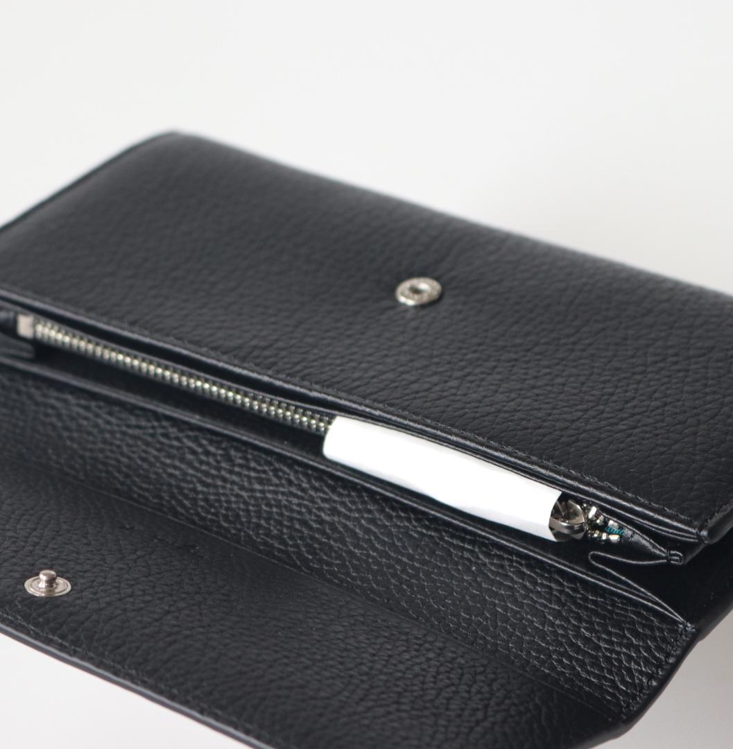 新品箱付き【アニエスベー】希少モデル！ロゴエンボス加工 ロングウォレット 黒