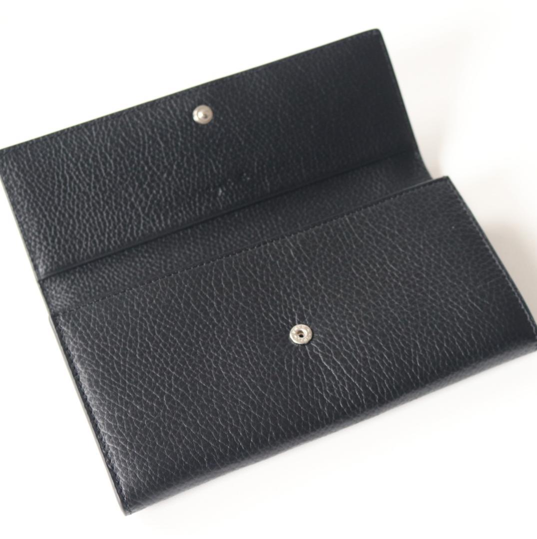 新品箱付き【アニエスベー】希少モデル！ロゴエンボス加工 ロングウォレット 黒