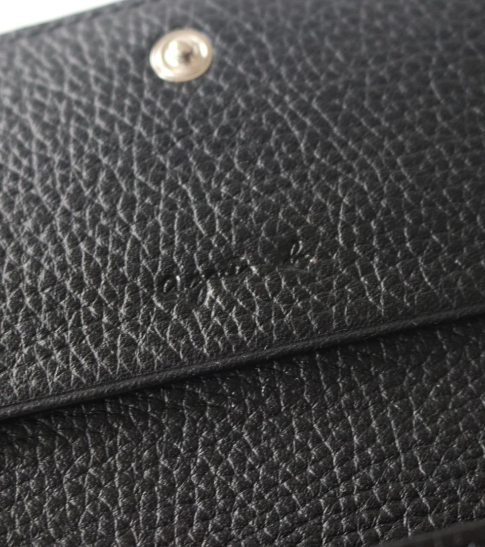 新品箱付き【アニエスベー】希少モデル！ロゴエンボス加工 ロングウォレット 黒