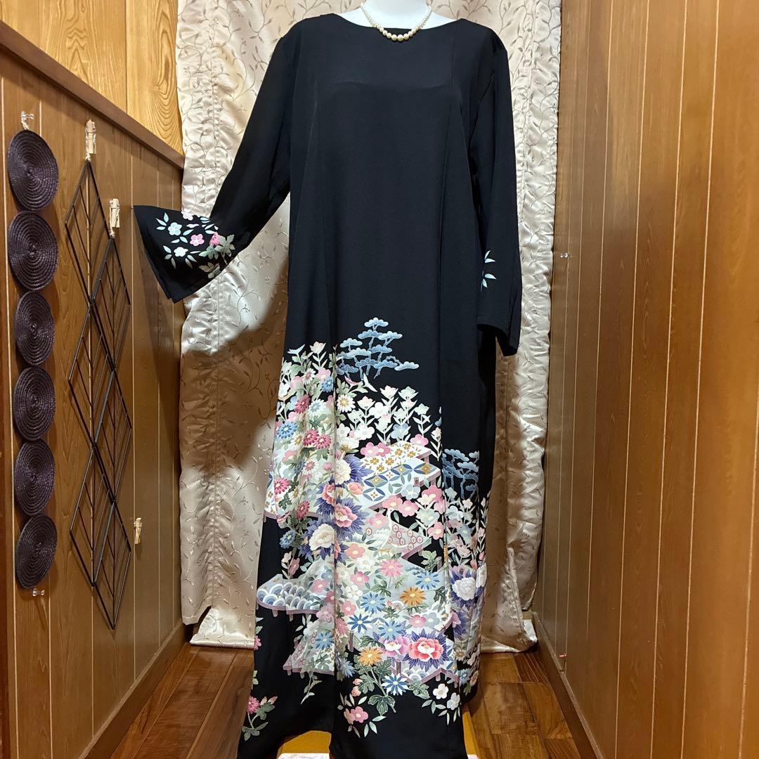 NO 117着物リメイクワンピース　留袖リメイクワンピース