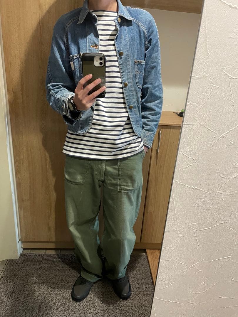 グ*ン様 40s Tuf-nut ショート丈カバーオール 襟付きエンジニアジャケ