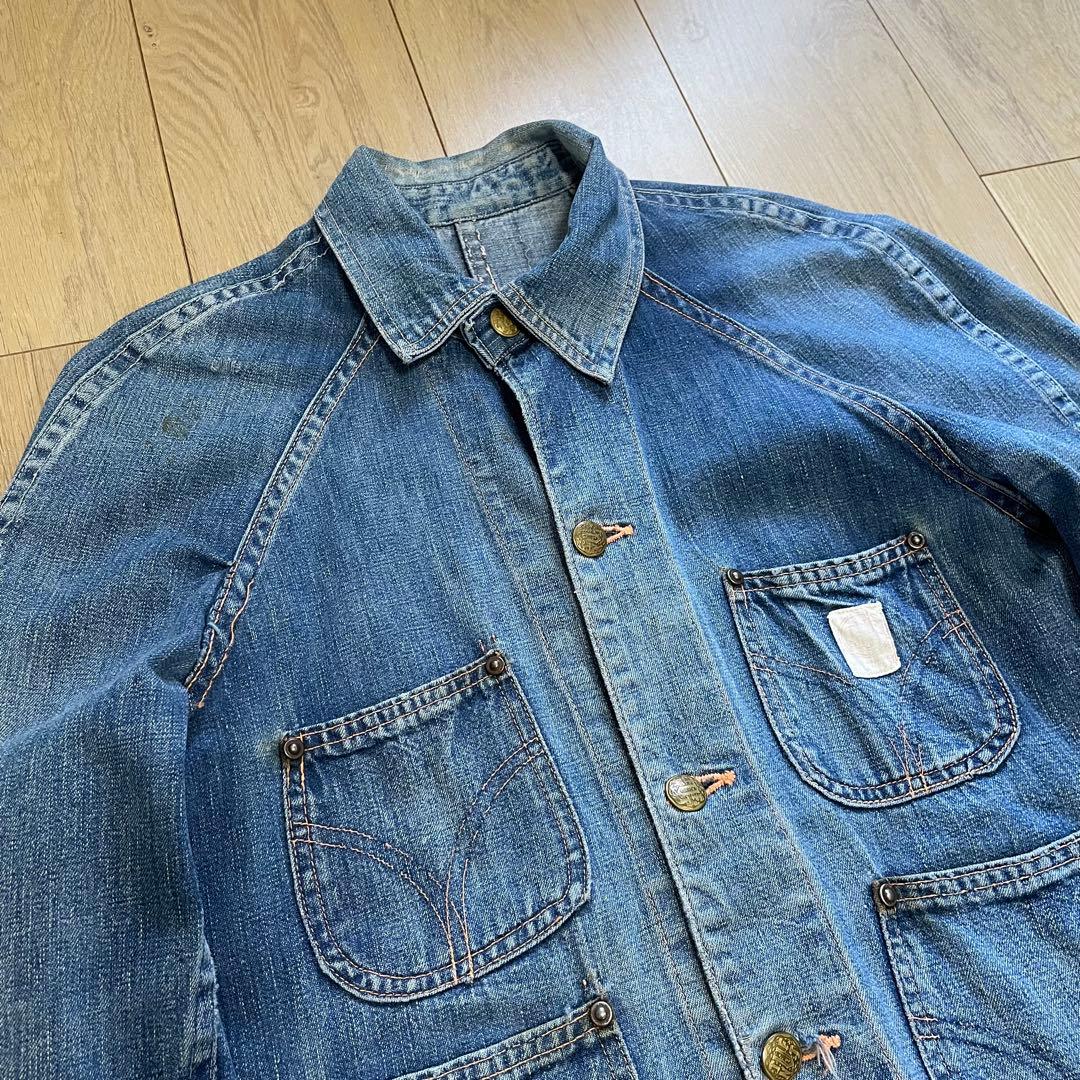 グ*ン様 40s Tuf-nut ショート丈カバーオール 襟付きエンジニアジャケ