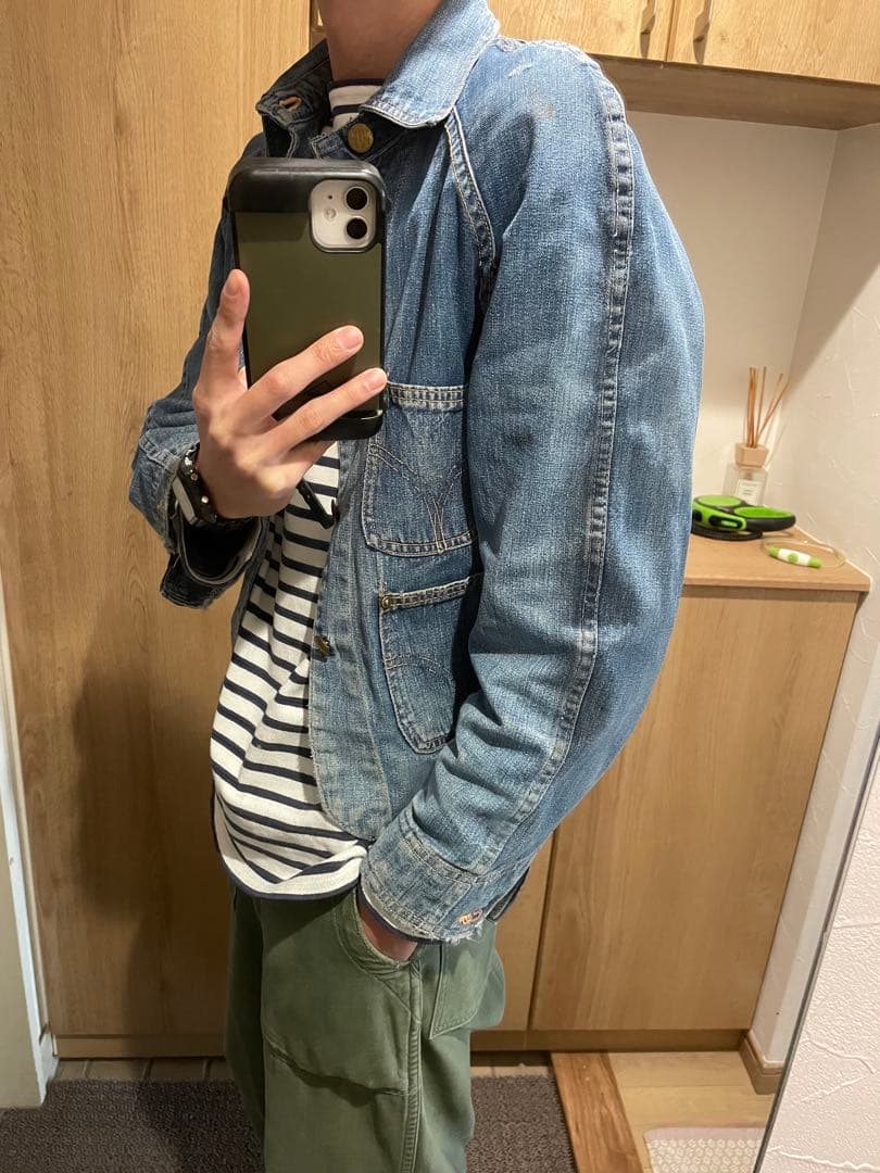 グ*ン様 40s Tuf-nut ショート丈カバーオール 襟付きエンジニアジャケ