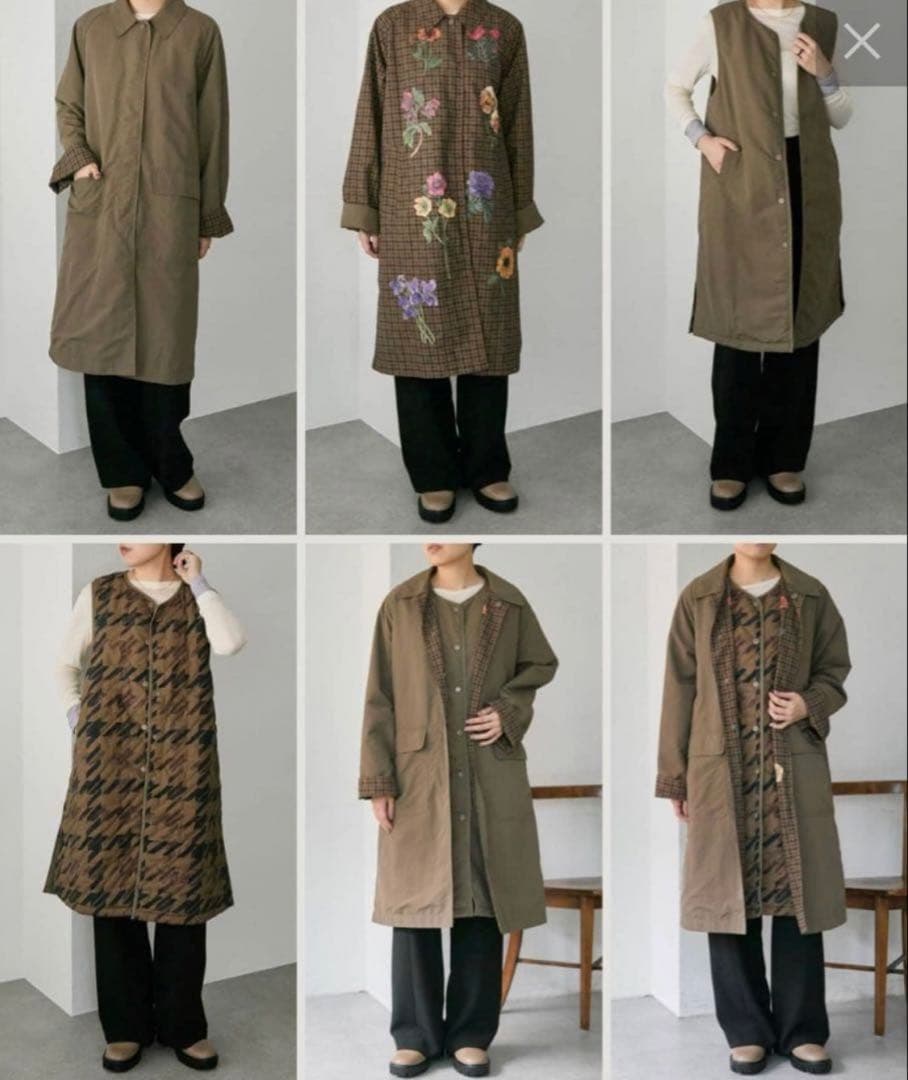 12通りで着用可！撥水/手洗い可/sampo×earベスト付きリバーシブルコート