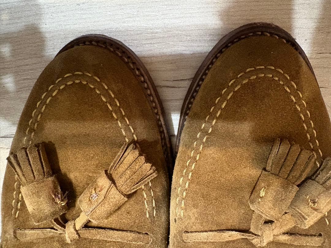 オールデン　ライトブラウン スエード ローファー