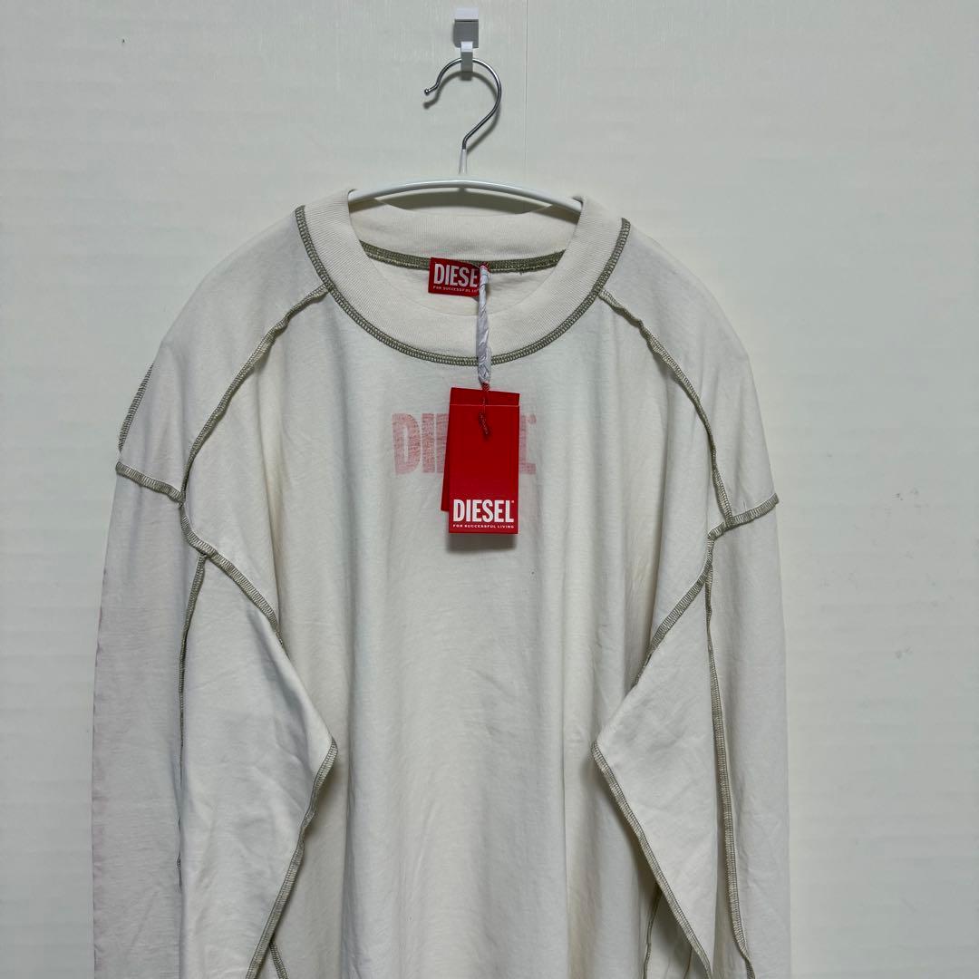 【新品】DIESEL ロンT L ホワイト ルーズフィット