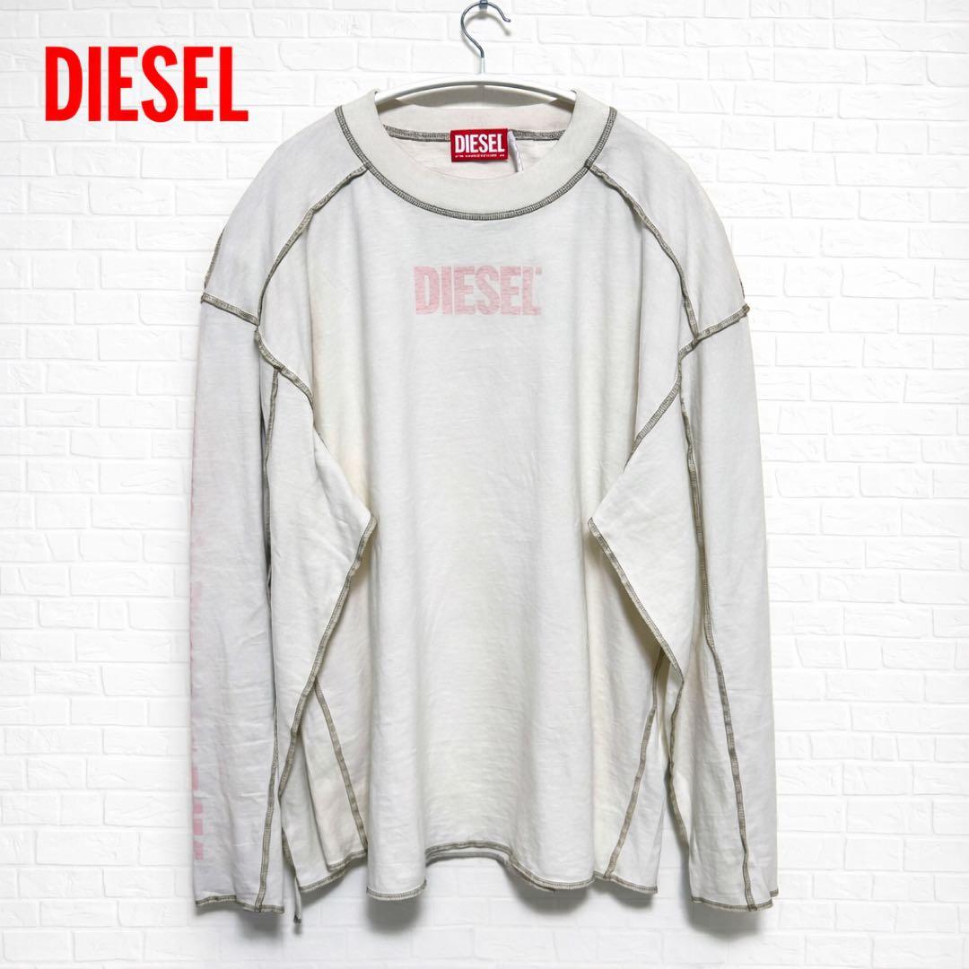 【新品】DIESEL ロンT L ホワイト ルーズフィット