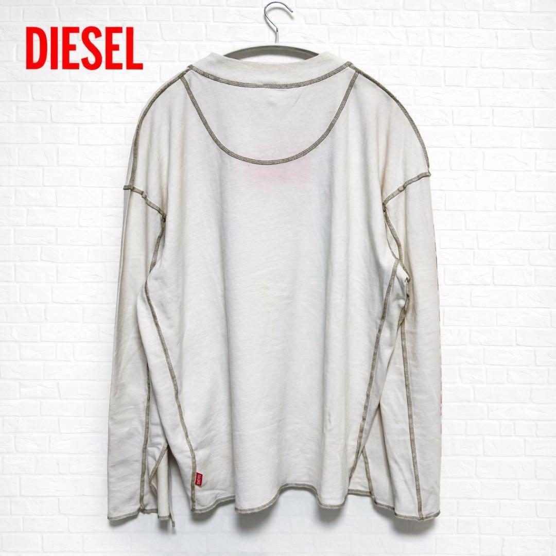 【新品】DIESEL ロンT L ホワイト ルーズフィット