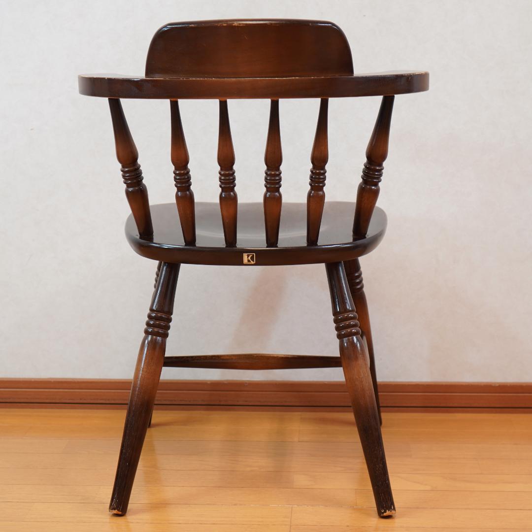 飛騨産業 キツツキマーク ウィンザーチェア アームチェア 木製 アンティーク 3