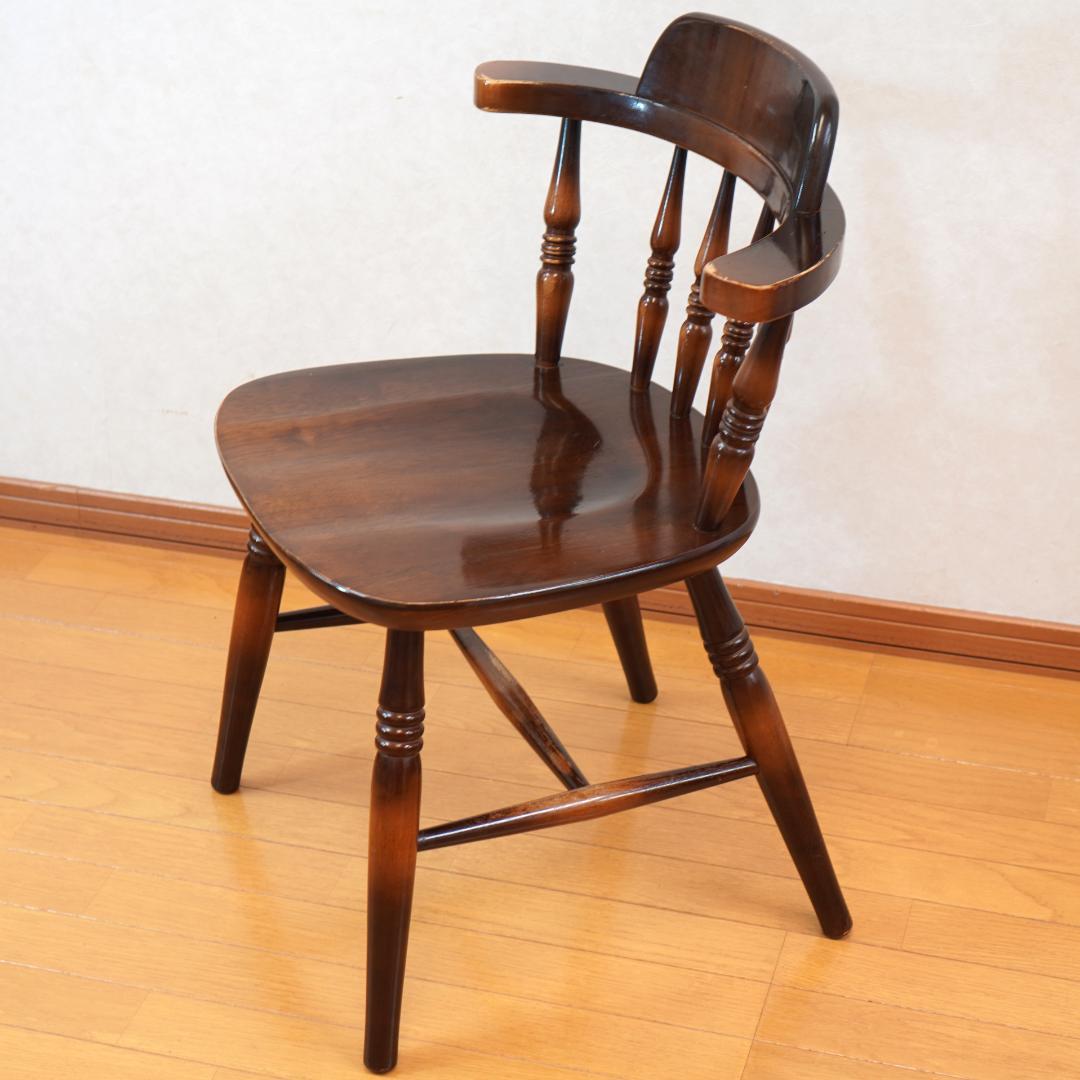 飛騨産業 キツツキマーク ウィンザーチェア アームチェア 木製 アンティーク 3