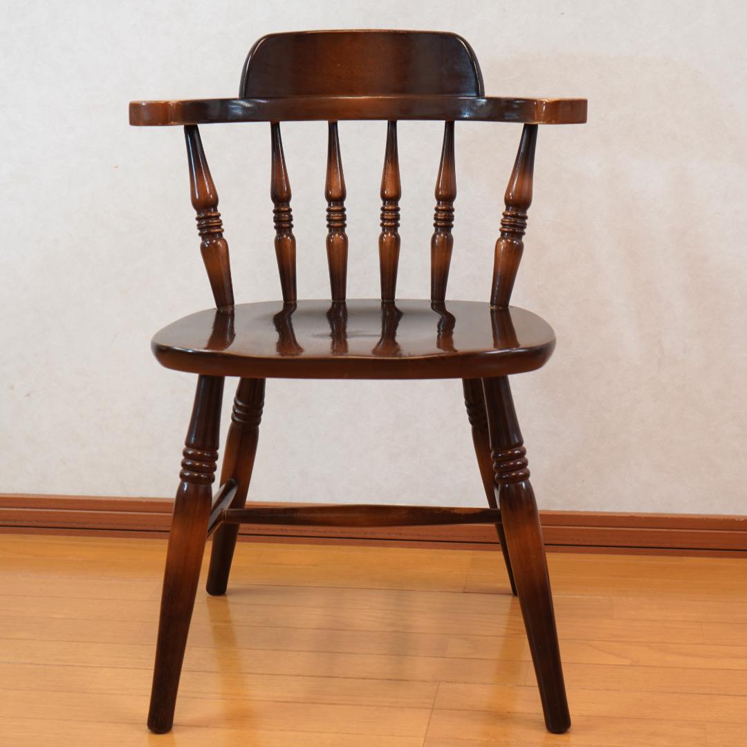 飛騨産業 キツツキマーク ウィンザーチェア アームチェア 木製 アンティーク 3