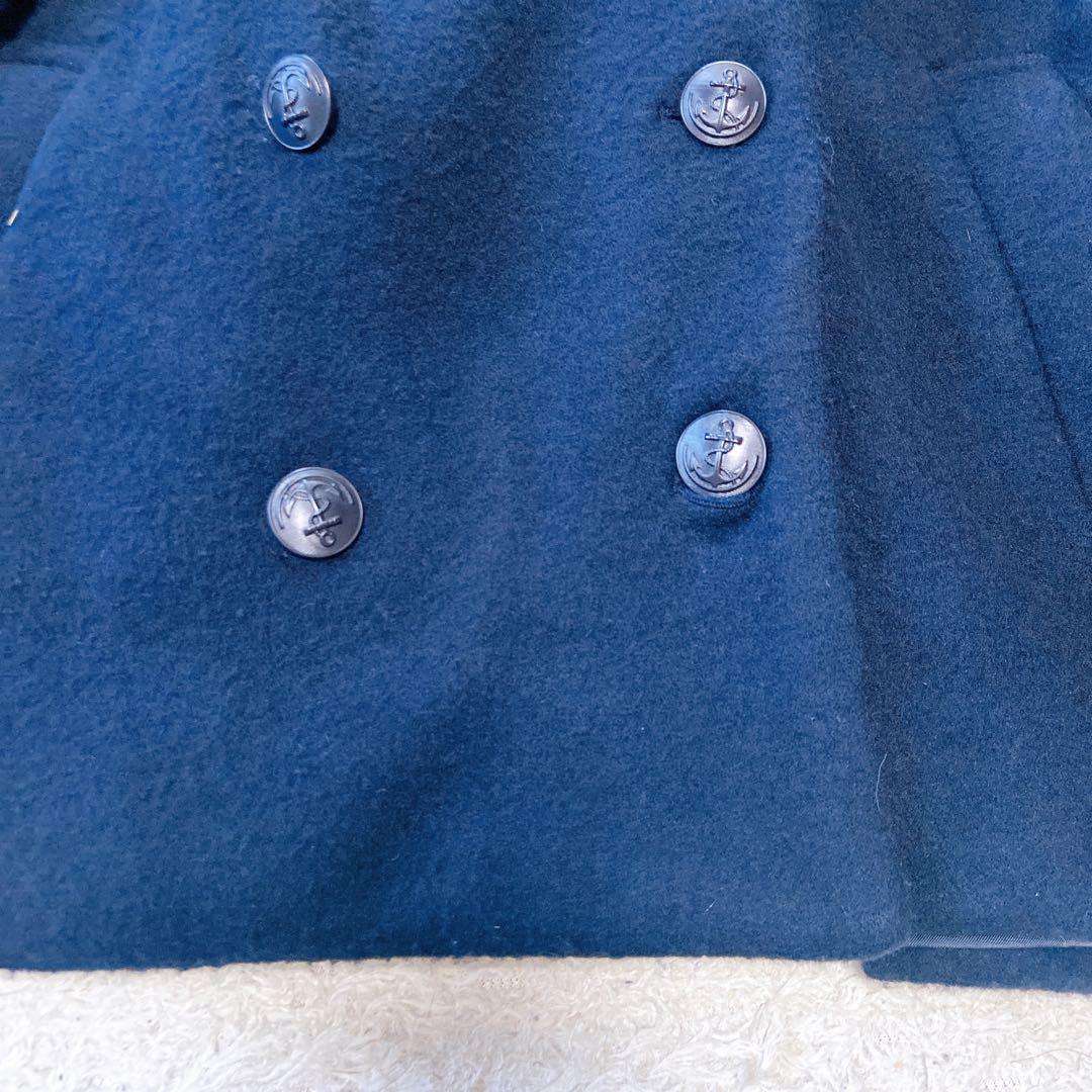 ビアズリー　フーデットウールピーコート ネイビー　フリーサイズ