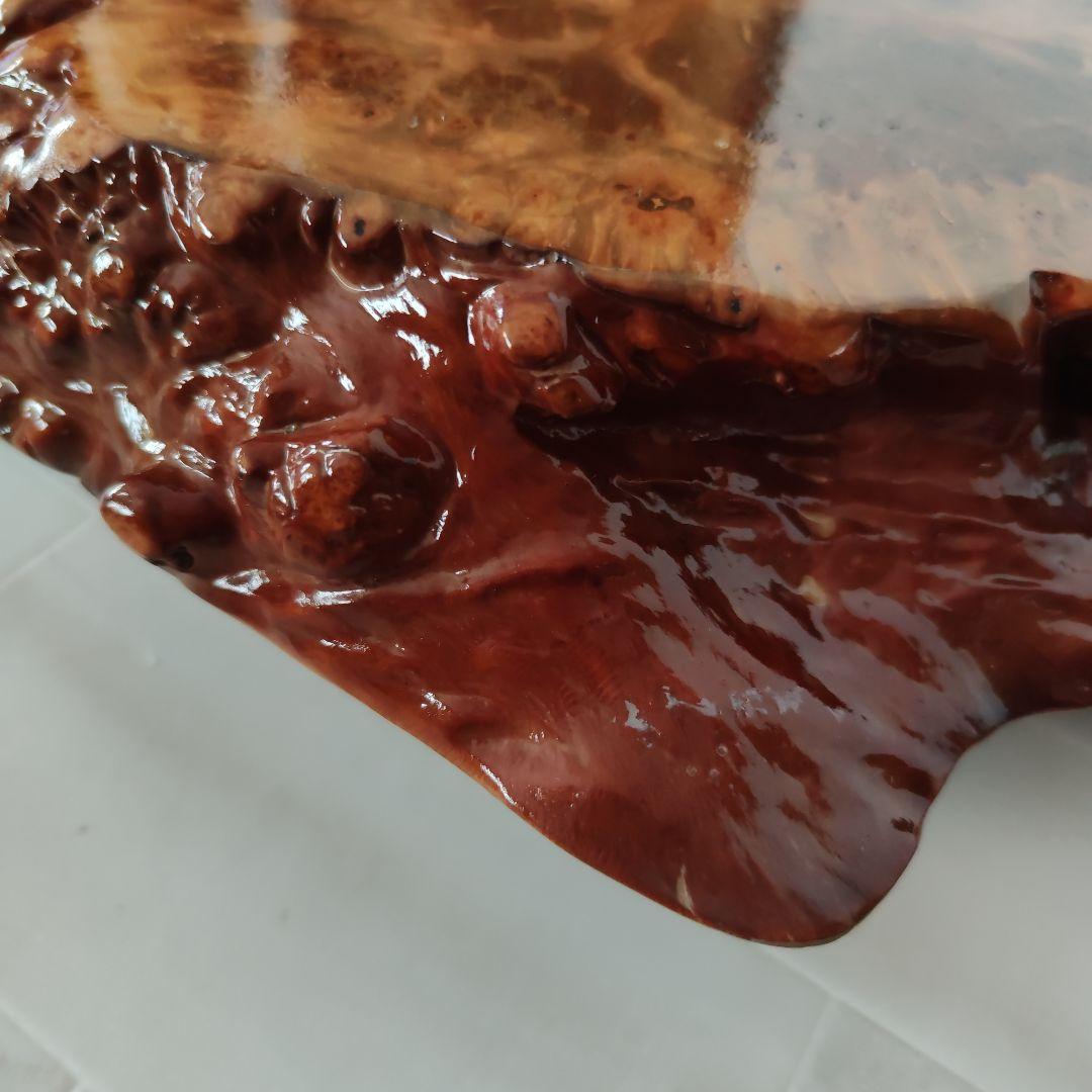 【最高品質】　天然木　玉杢　瘤　花台　脚付き