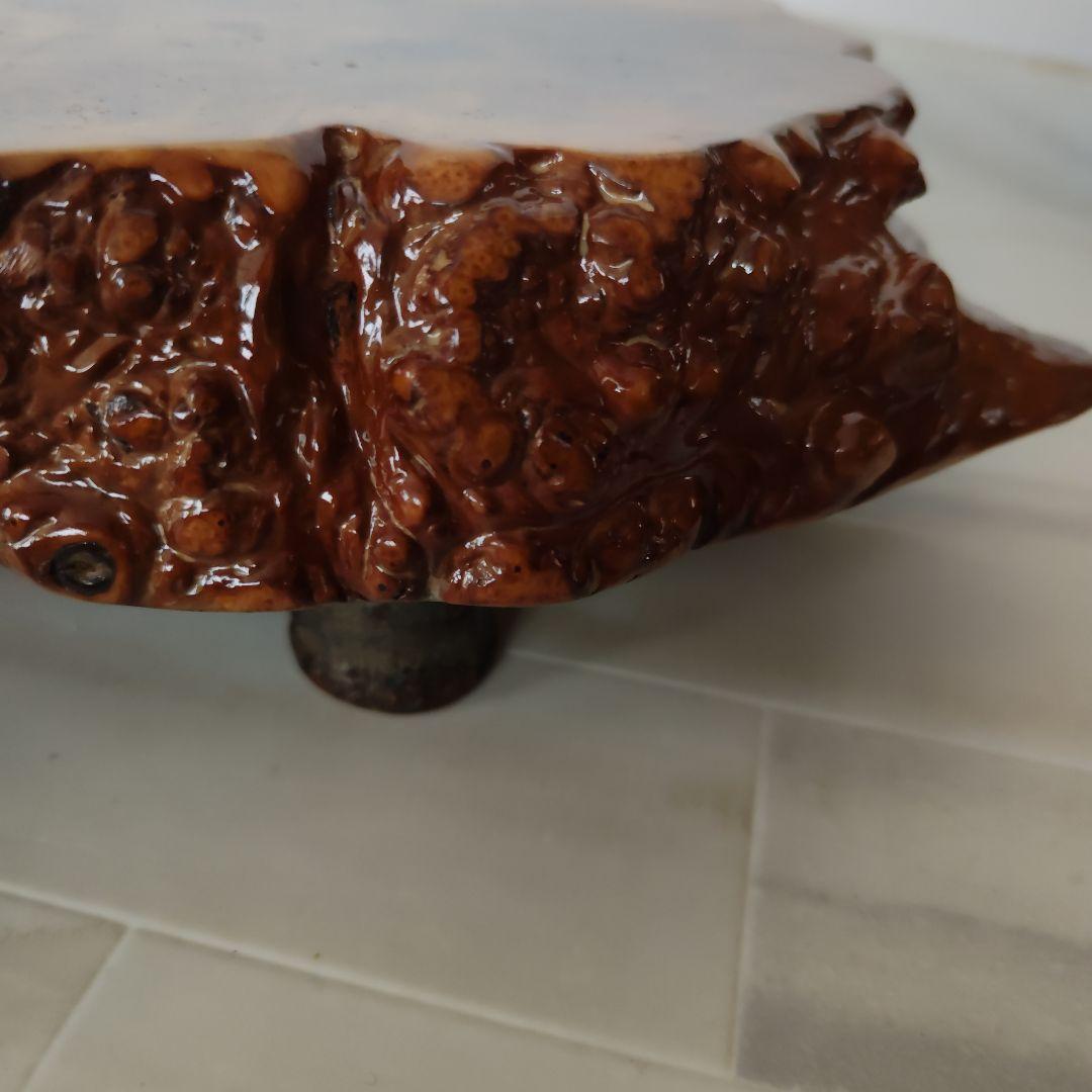 【最高品質】　天然木　玉杢　瘤　花台　脚付き