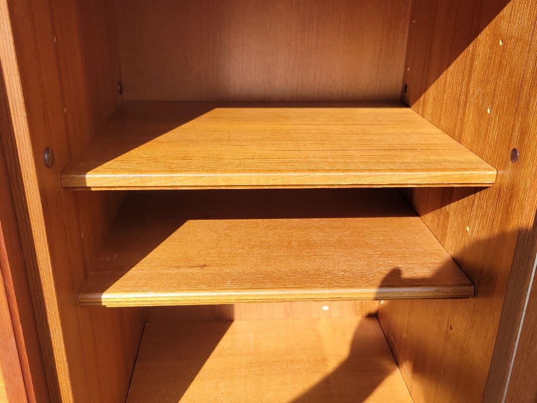 レトロ 木製 ガラス扉付き 食器棚 本棚 収納棚 ヴィンテージ調 キャビネット