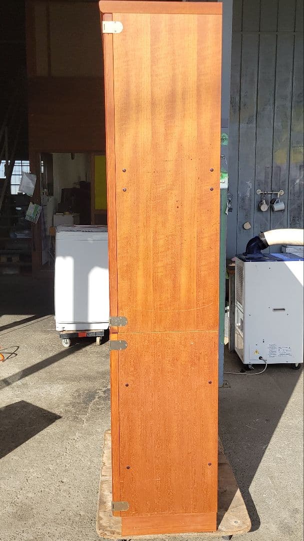 レトロ 木製 ガラス扉付き 食器棚 本棚 収納棚 ヴィンテージ調 キャビネット