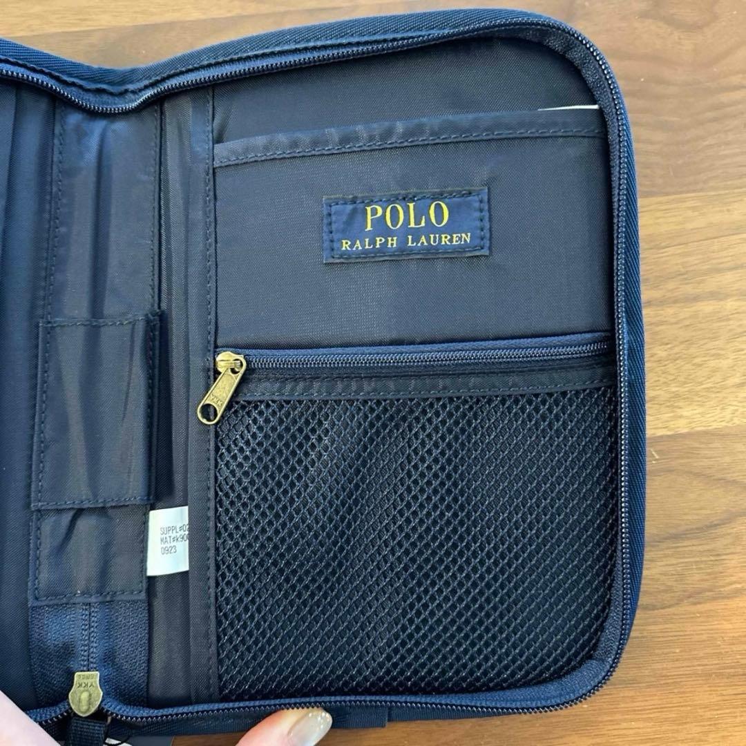 新品★ポロラルフローレン 母子手帳ケース ポロベア 刺繍 ネイビー