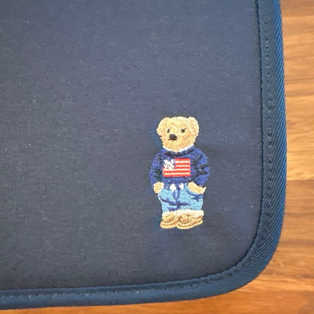 新品★ポロラルフローレン 母子手帳ケース ポロベア 刺繍 ネイビー