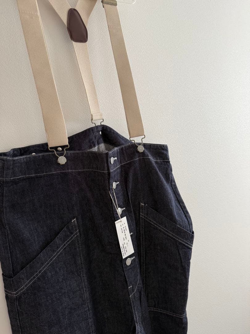 HARVESTY デニムサスペンダーパンツ