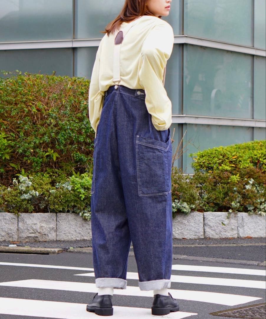 HARVESTY デニムサスペンダーパンツ