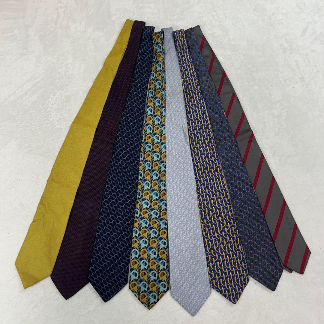NM5 グッチ GUCCI 8本 セット まとめ売り ネクタイ メンズ