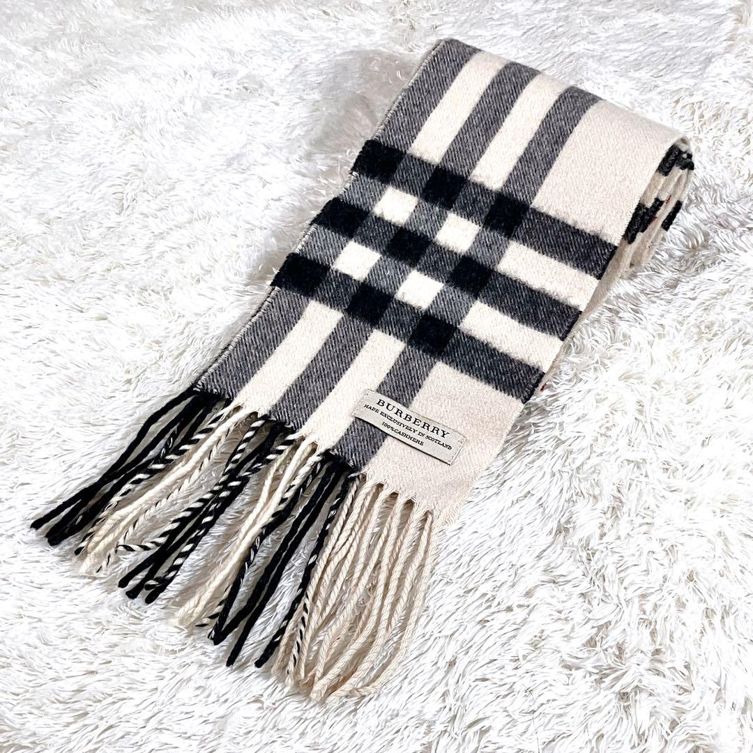 バーバリー マフラー メガチェック カシミヤ100％ スコットランド製