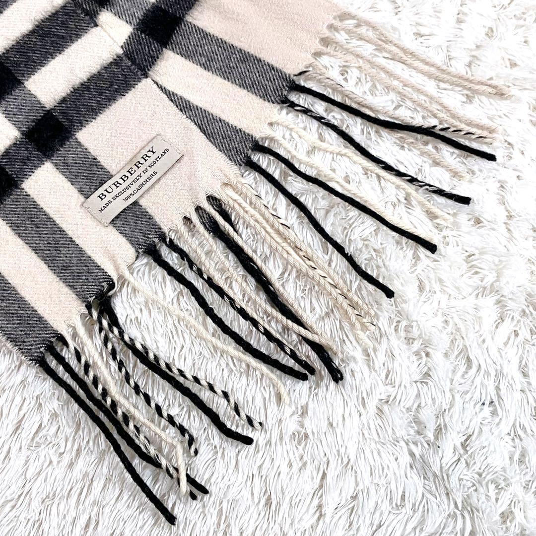 バーバリー マフラー メガチェック カシミヤ100％ スコットランド製
