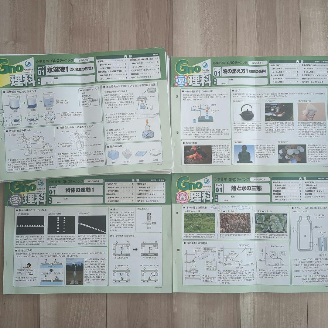 (Sale 中入手難)グノーブル最新版５年生理科のテキスト