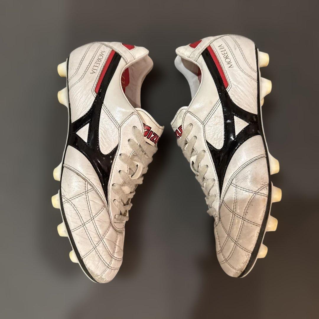 25cm Mizuno Morelia スパイクシューズ ホワイト/ブラック