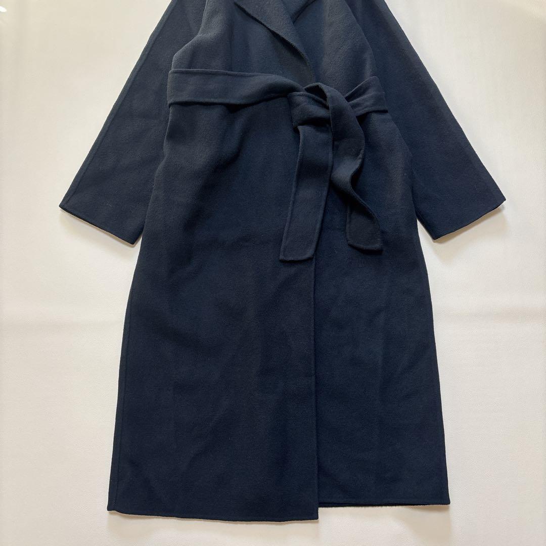 人気✨NORC ノーク リバー ロング コート ダブルフェイス ベルト付き 黒