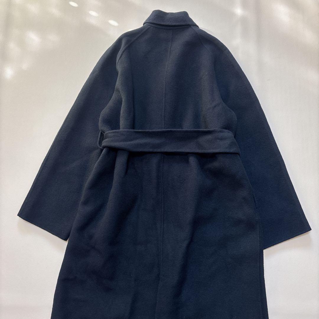 人気✨NORC ノーク リバー ロング コート ダブルフェイス ベルト付き 黒