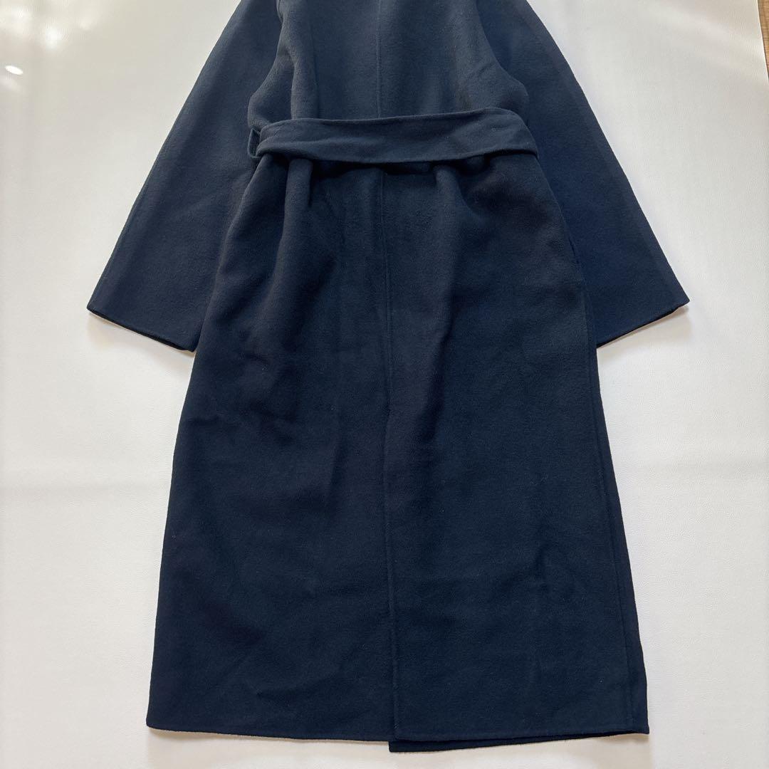 人気✨NORC ノーク リバー ロング コート ダブルフェイス ベルト付き 黒