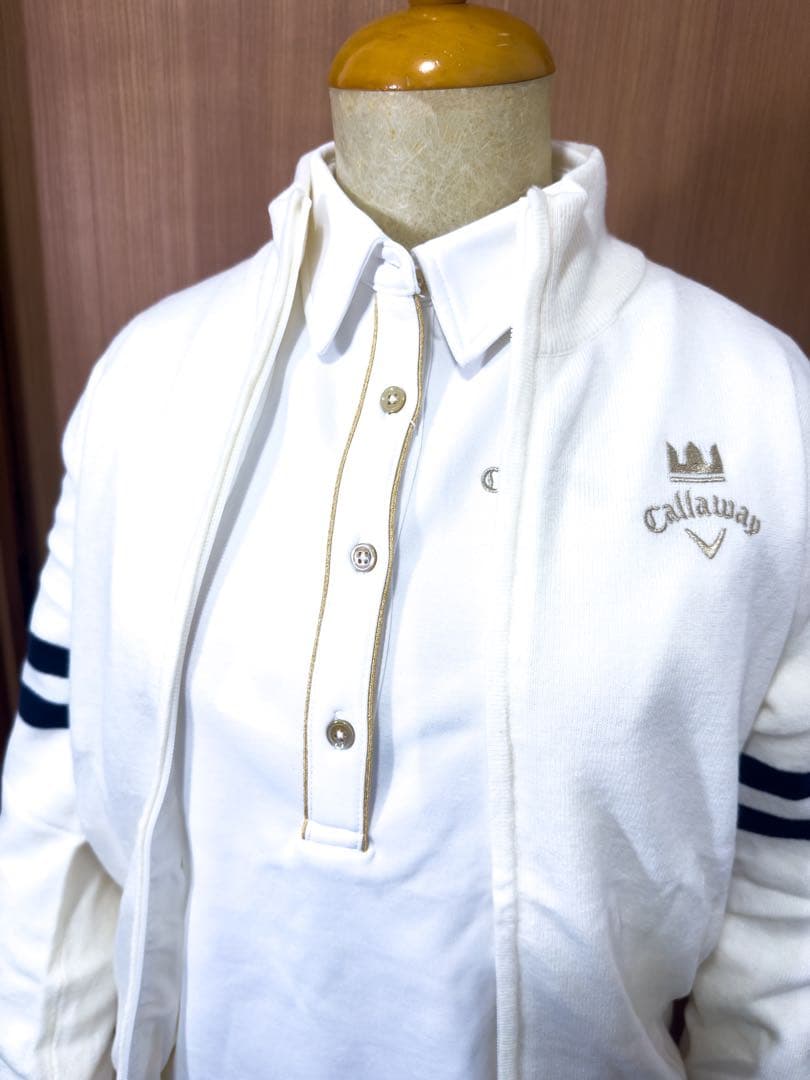 ３点セット【新品】キャロウェイ ホワイト 保温 フリース スカート シャツ 防寒