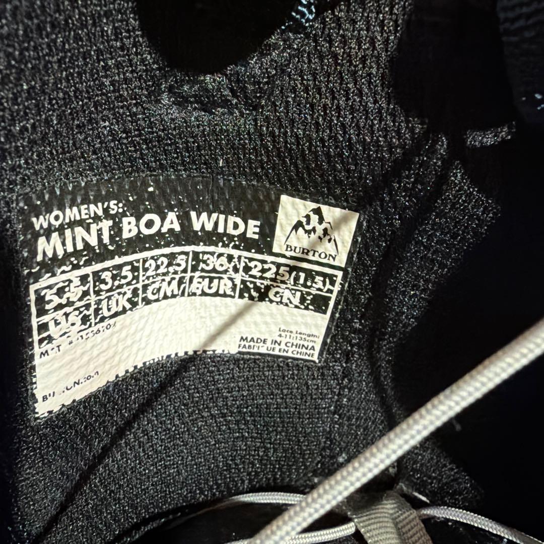 バートン　スノーボードブーツ　ミント　ボアワイド　22.5