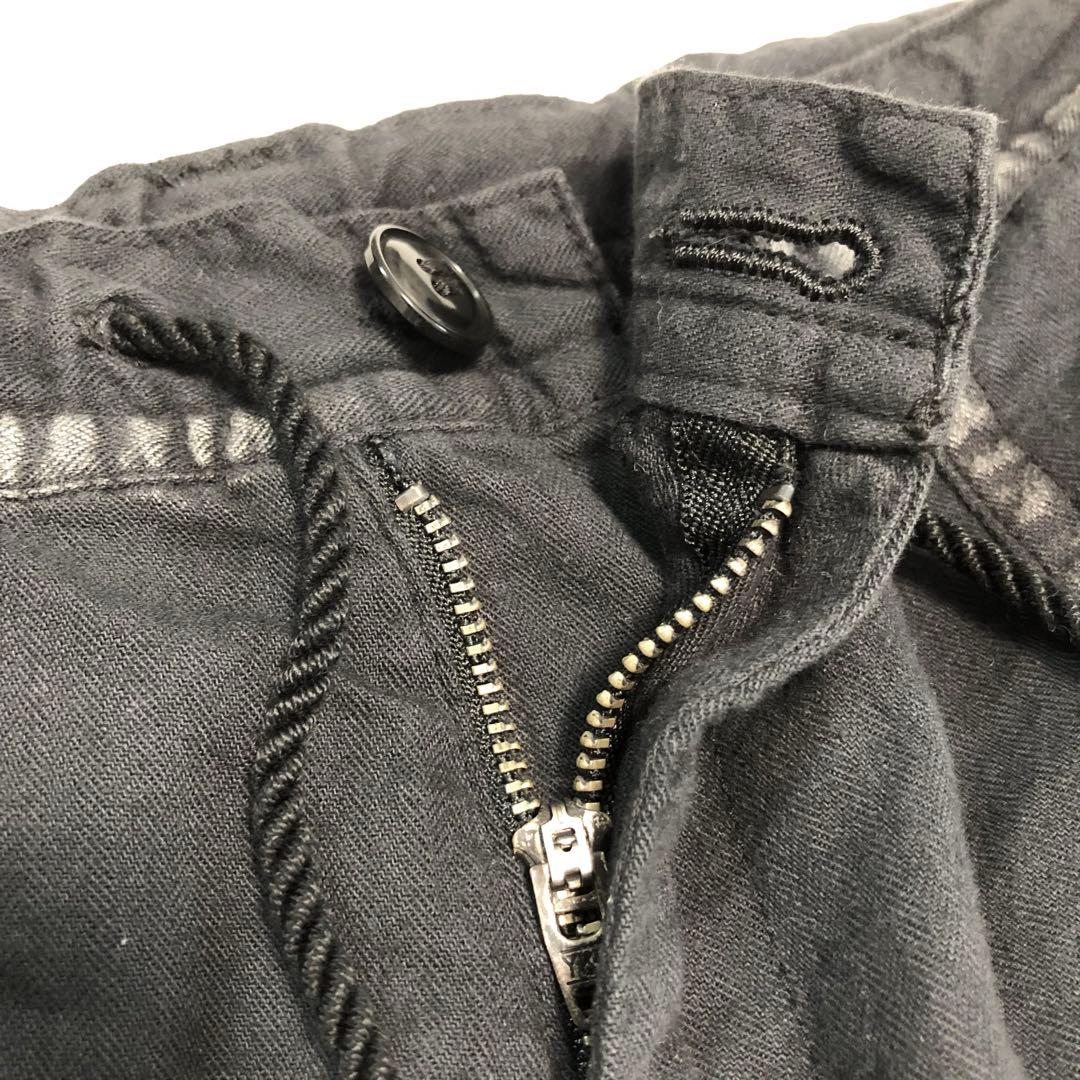 Y's ワイズ 製品染め サルエルワイドパンツ 墨黒