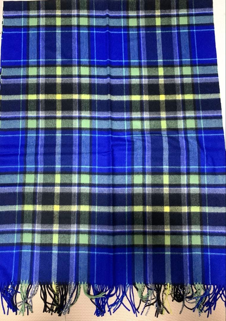 Johnstons of Elgin カシミヤ100％起毛チェック柄ストール