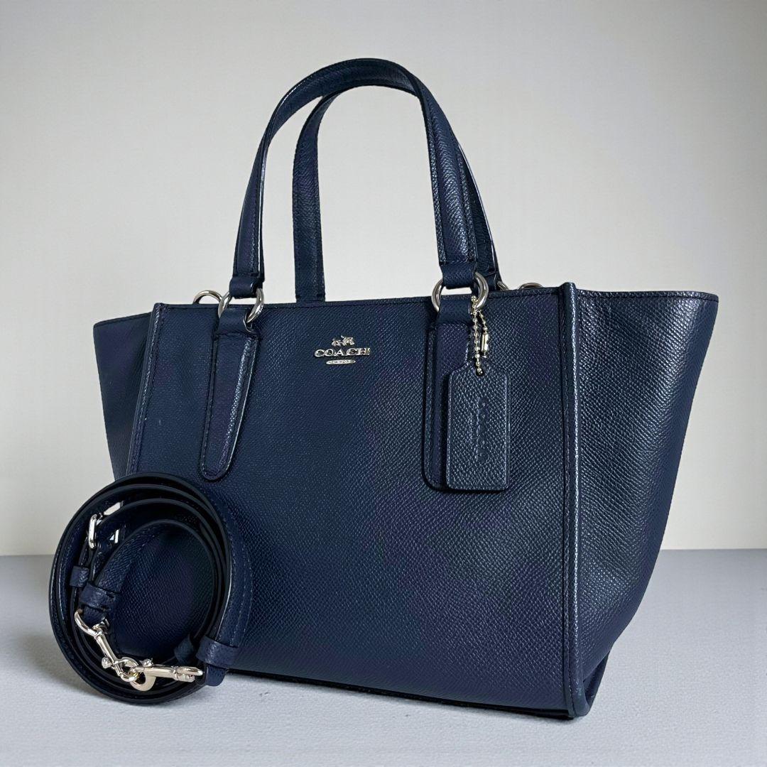 バッグ Coach 2way Shoulder Bag Leather Navy y2k