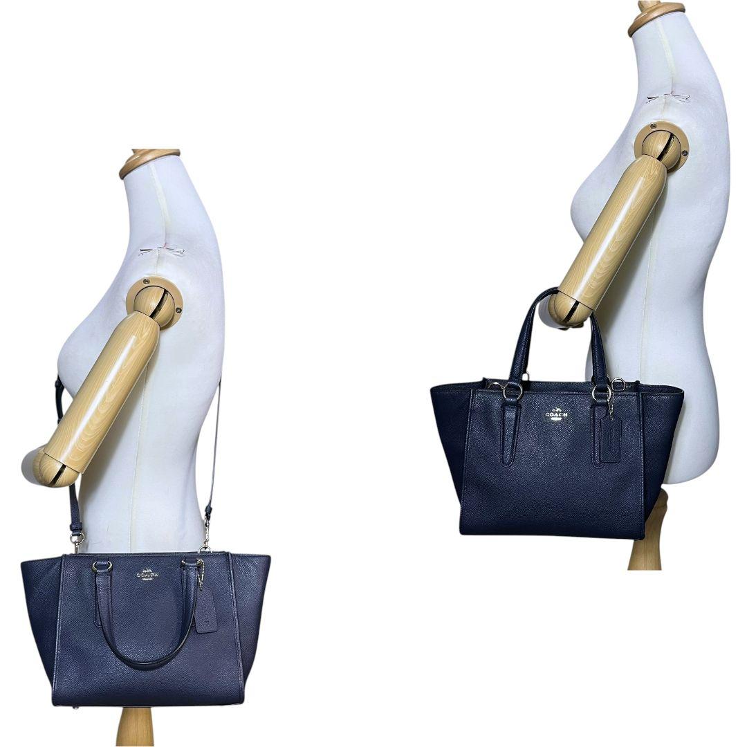 バッグ Coach 2way Shoulder Bag Leather Navy y2k
