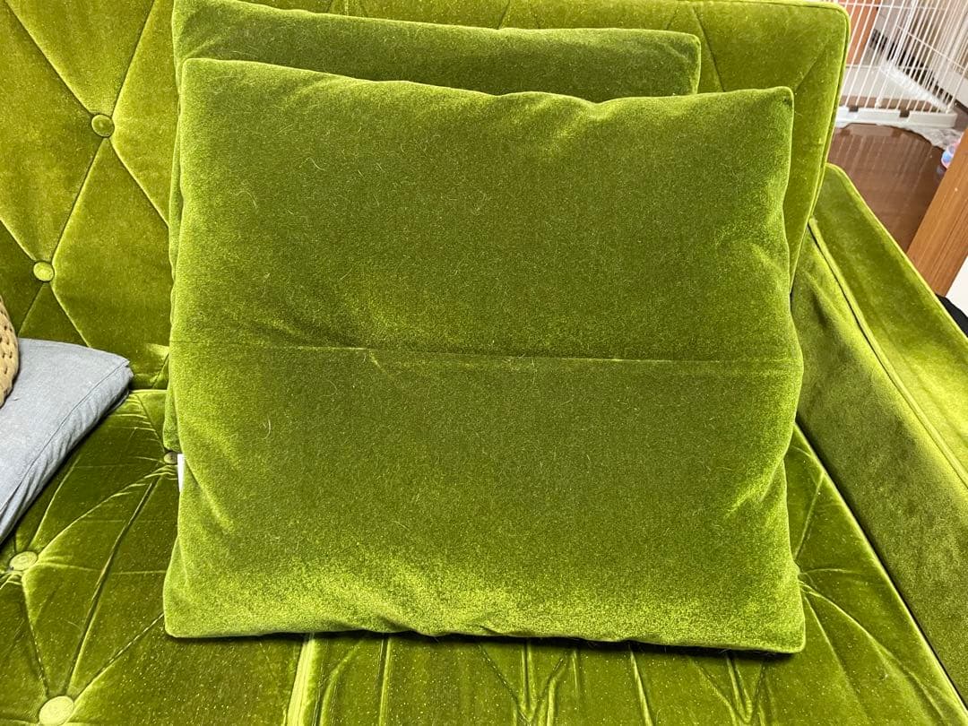 カリモク60 ロビークッション　モケットグリーン　2個