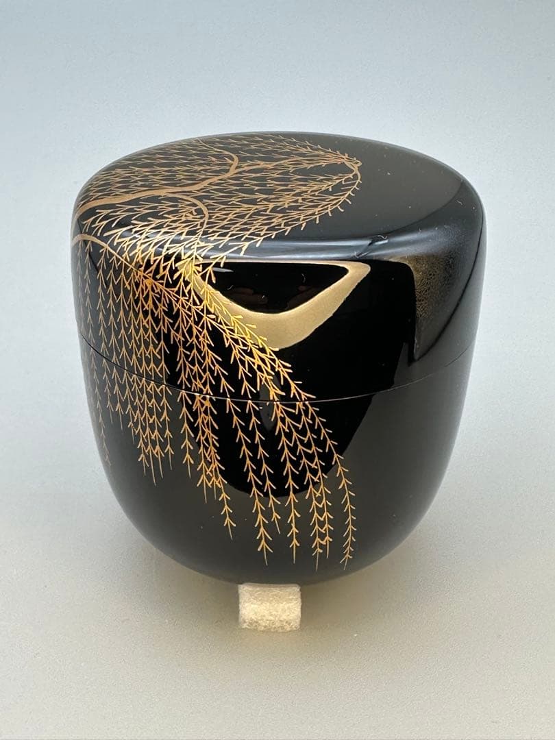 茶道具　棗　中村宗悦　柳竹に鶯